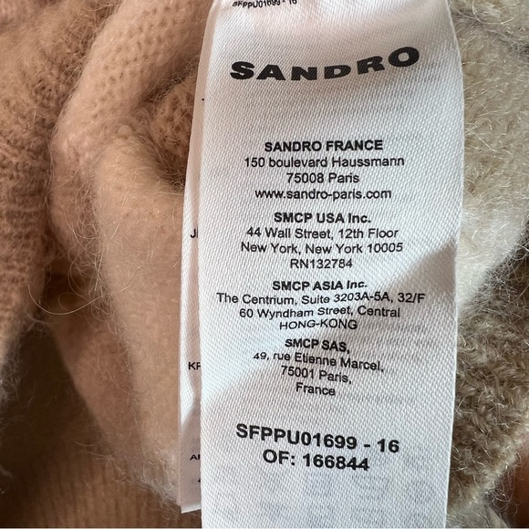 Sandro Paris Checkered Knit Mohair Sweater Size Medium - Picture 9 of 11